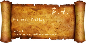 Petrus Anita névjegykártya